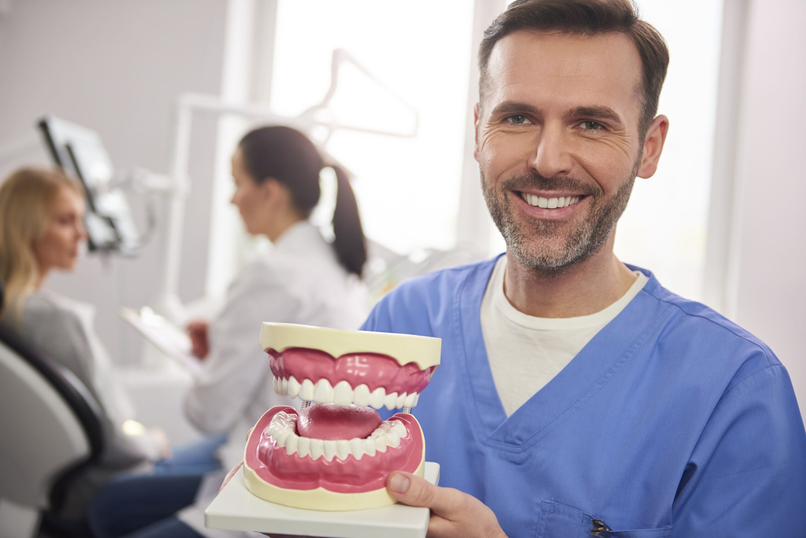 3 Female patient receiving a dental checkup